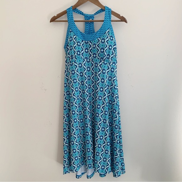 Prana Dresses & Skirts - Prana Dress Cali Blue Guava Geo Print